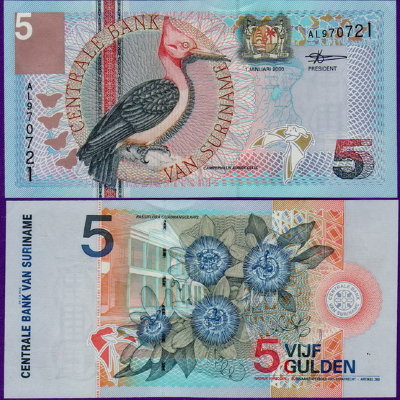 Банкнота Суринам 5 гульденов 2000