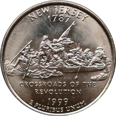 Монета США 25 центов 1999 г 3-й штат Нью-Джерси