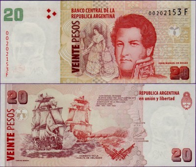 Банкнота Аргентина 20 песо 2018