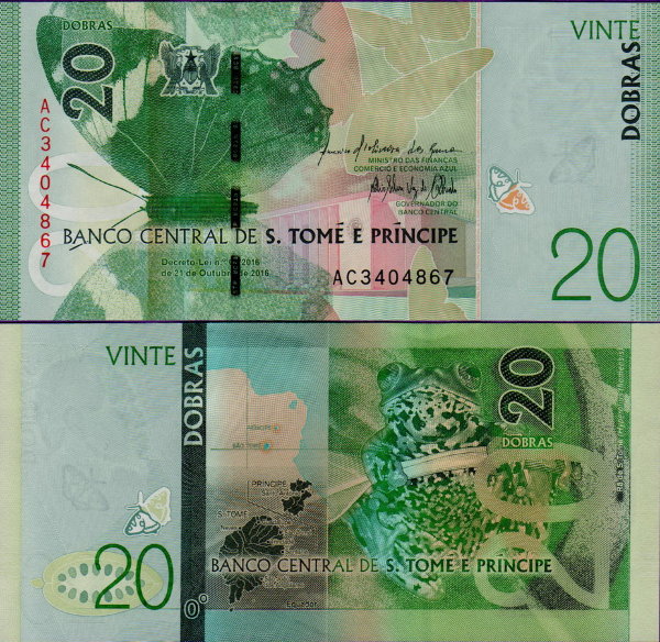 Банкнота Сан-Томе и Принсипи 20 добра 2016 г