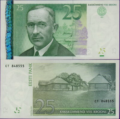 Банкнота Эстонии 25 крон 2007 год