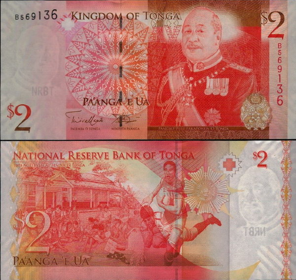Банкнота Тонга 2 паанга 2009 год
