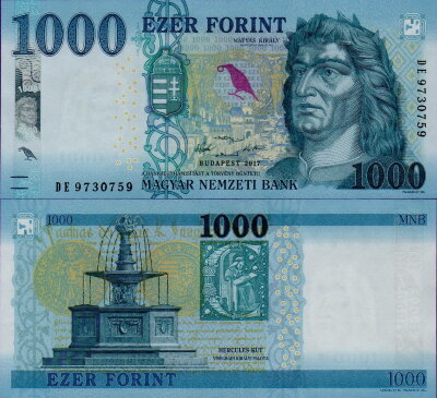 Банкнота Венгрии 1000 форинтов 2017 г