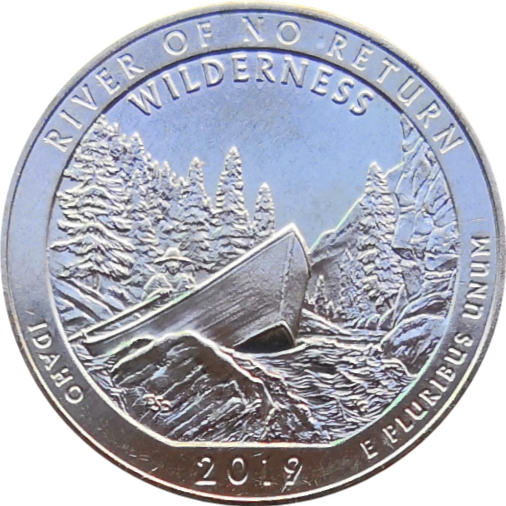 Монета США 25 центов 2019 50-й парк Айдахо Френк Черч - Река без возврата