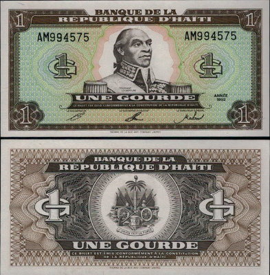 Банкнота Гаити 1 гурд 1992 год