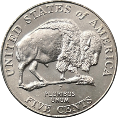 Монета 5 центов США 2005 г американский бизон
