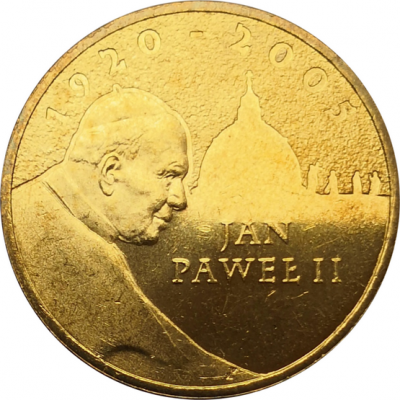 Монета Польши 2 злотых Папа Иоанн Павел II 2005 год