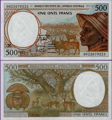Банкнота Экваториальной Гвинеи 500 франков 2000 год