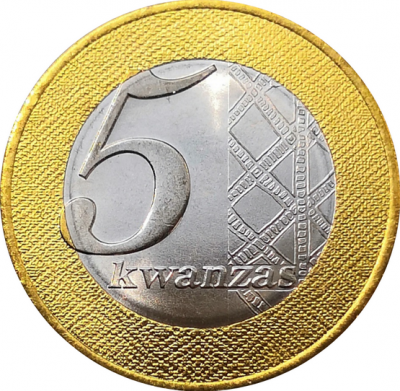 Монета Анголы 5 кванз 2012 год