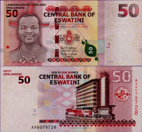 Банкнота Эсватини 50 эмалангем 2018 