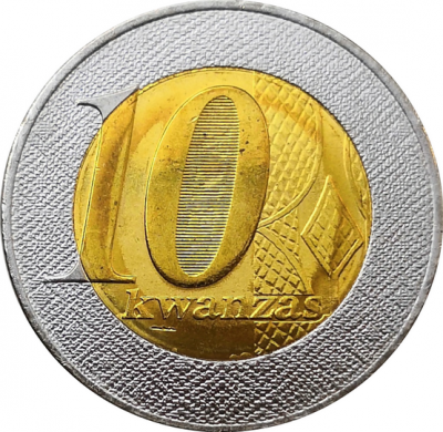 Монета Анголы 10 кванз 2012 год