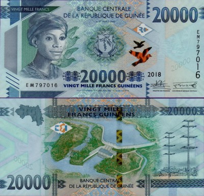 Банкнота Гвинеи 20000 франков 2018 год