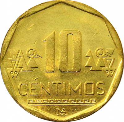 Монета Перу 10 сентимо  2014 год