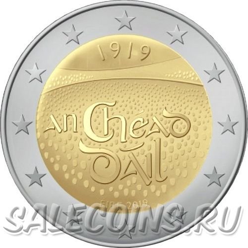 Монета Ирландии 2 евро 2019 год 100-летие со дня первого заседания Дойл Эрен