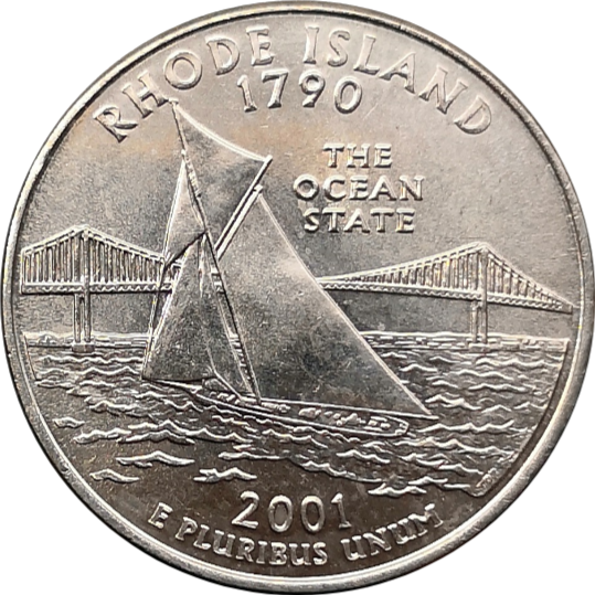 США 25 центов 2001 13-й штат Род-Айленд
