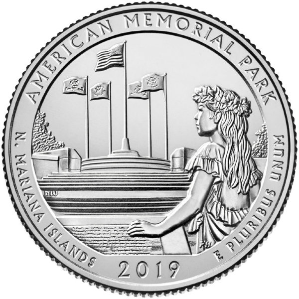 США 25 центов 2019 Северные Марианские Острова. Мемориальный парк D