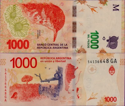 Банкнота Аргентины 1000 песо 2022