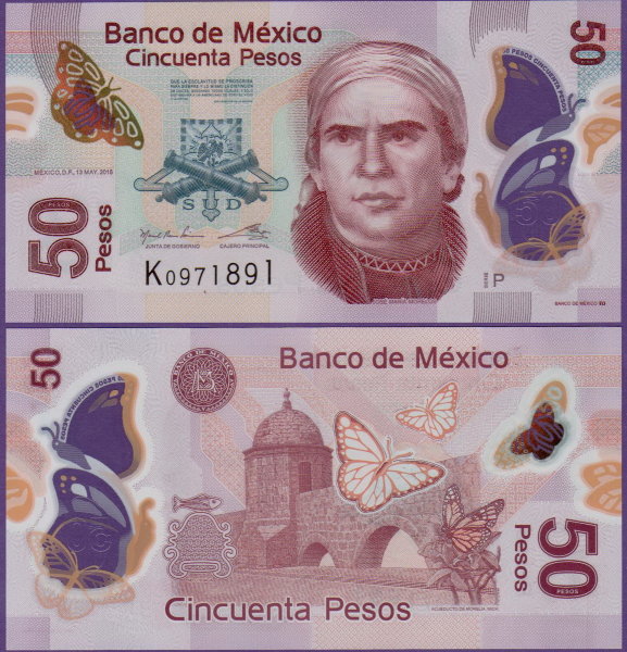 Банкнота Мексики 50 песо 2015