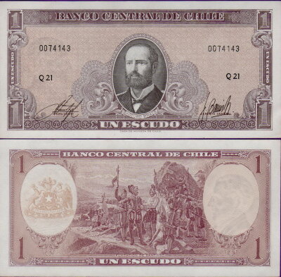 Банкнота Чили 1 песо 1964 года