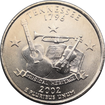США 25 центов 2002 16-й штат Теннесси