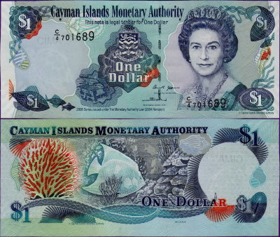 Банкнота Каймановых островов 1 доллар 2006 год