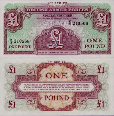 Банкнота Британские вооруженные силы 1 фунт 1962 г