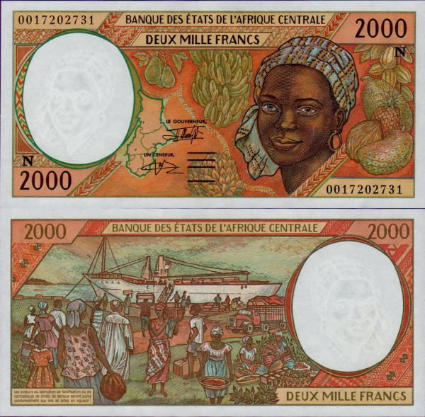 Банкнота Экваториальной Гвинеи 2000 франков 2000 год
