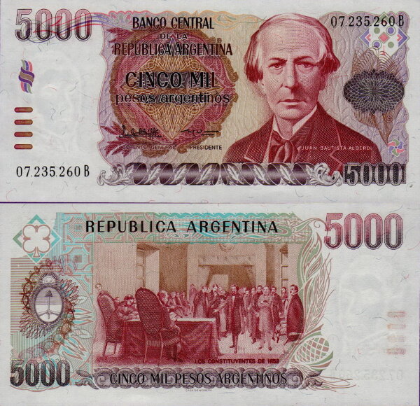 Аргентина 5000 песо аргентино 1984