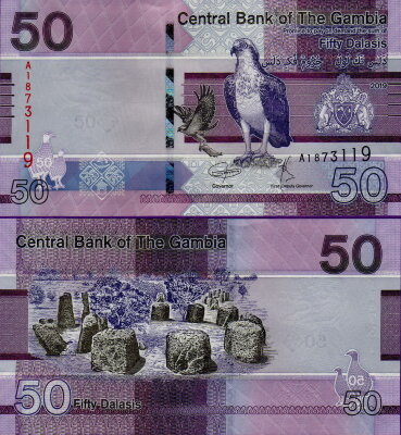 Банкнота Гамбии 50 даласи 2019 года