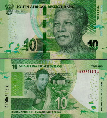 Банкнота ЮАР 10 рэндов 2018 года