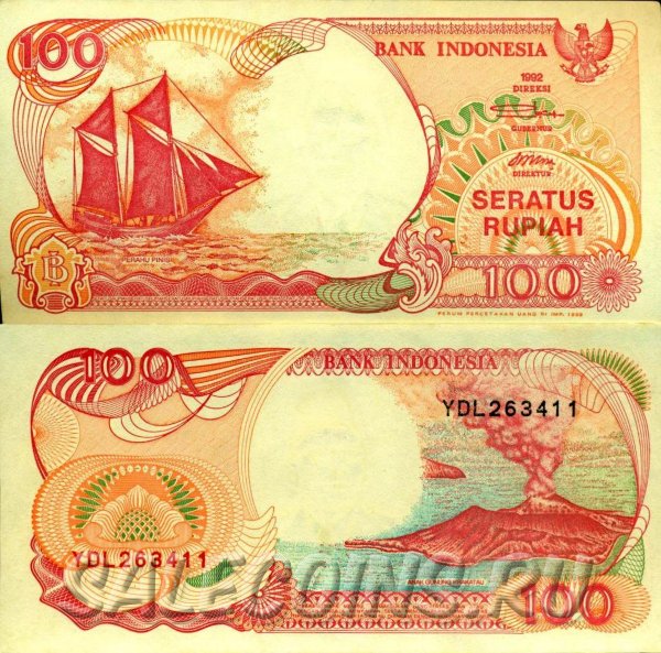Банкнота Индонезии 100 рупий 1992