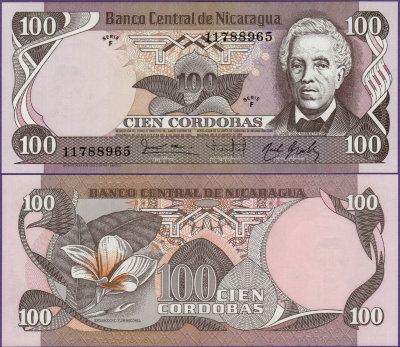 Банкнота Никарагуа 100 кордоба 1984 год