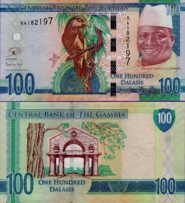 Банкнота Гамбии 100 даласи 2015 года