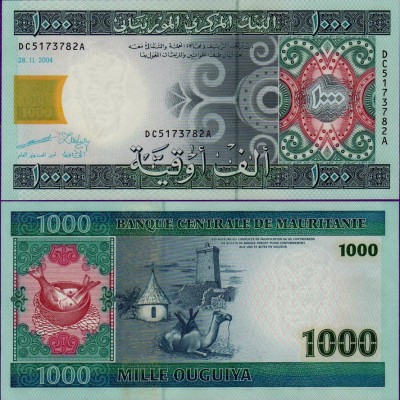 Банкнота Мавритании 1000 угий 2004 год
