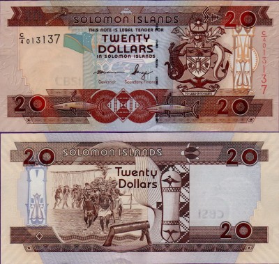 Банкнота Соломоновых островов 20 долларов 2009