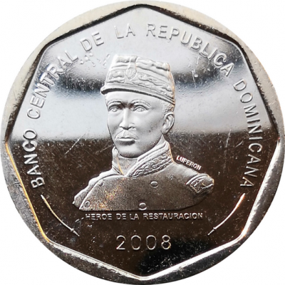 Монета Доминиканы 25 песо 2005-2016