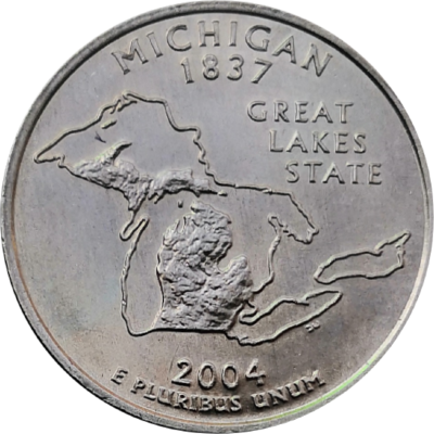 США 25 центов 2004 26-й штат Мичиган