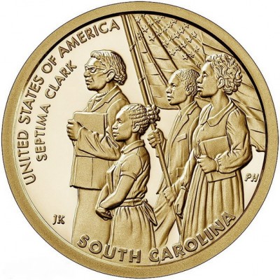 Монета 1 доллар 2020 года Септима Кларк Южная Каролина P