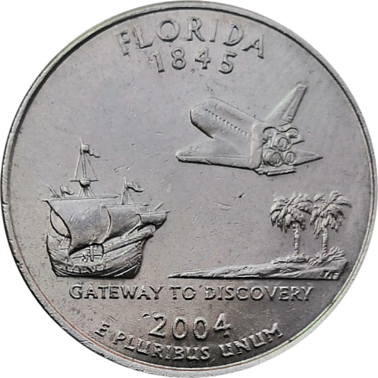 США 25 центов 2004 27-й штат Флорида