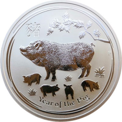 Монета Австралии 1 доллар 2019 год свиньи