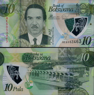 Банкнота Ботсваны 10 пула 2018 год полимер
