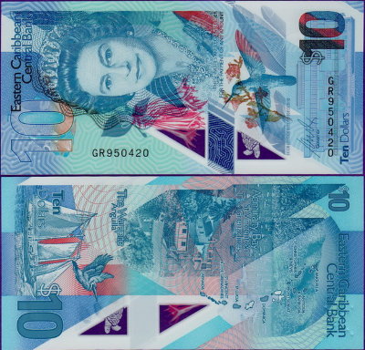 Банкнота Восточно-Карибских стран 10 долларов 2019
