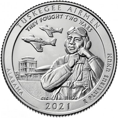 США 25 центов 2021 56-й парк Алабама Пилоты из Таскиги