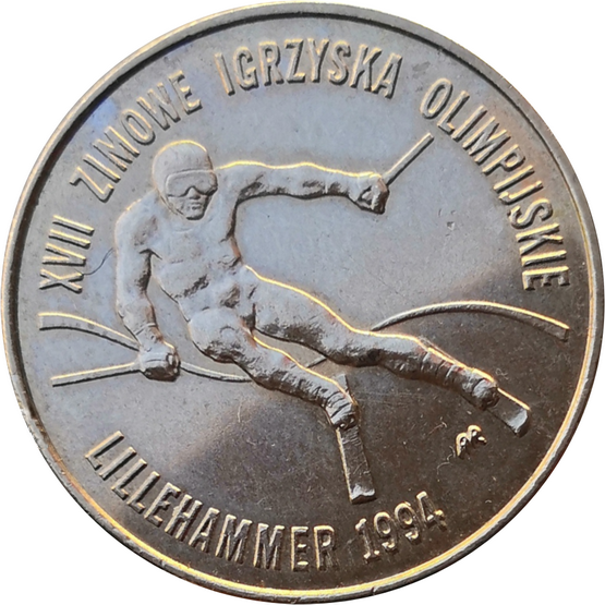 Монета Польши 20000 злотых XVII зимние Олимпийские игры в Лиллехаммере 1993 год