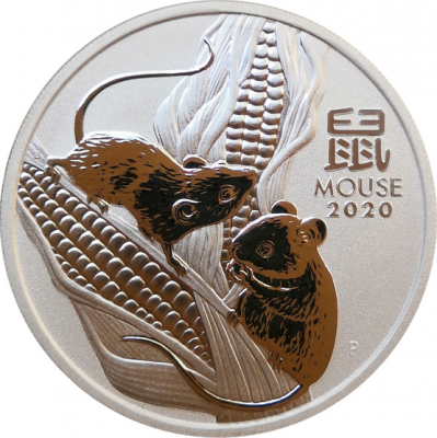 Монета Австралии 1 доллар 2020 год крысы