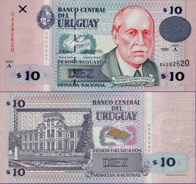 Банкнота Уругвая 10 песо 1998 год