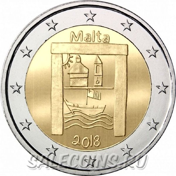 Монета Мальты 2 евро 2018 г Культурное наследие
