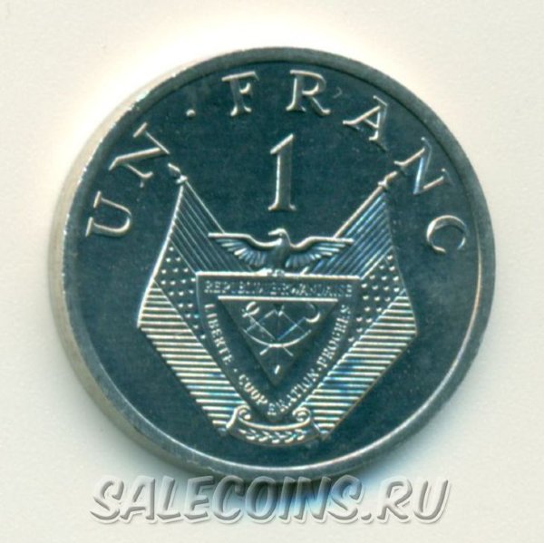 Монета Руанды 1 франк 1985 год