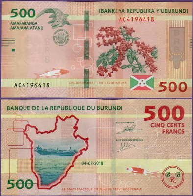 Банкнота Бурунди 500 франков 2018