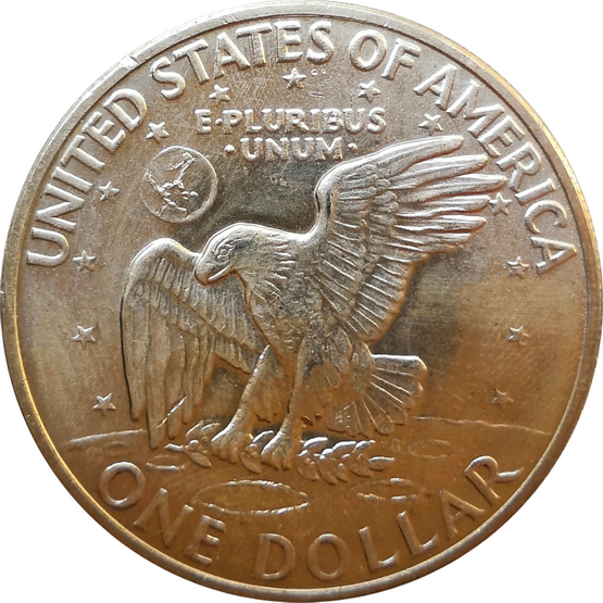 Монета США 1 лунный доллар 1971 год Серебро
